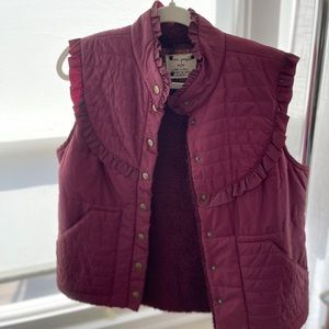 Free People Ruffle Trim Vest s M